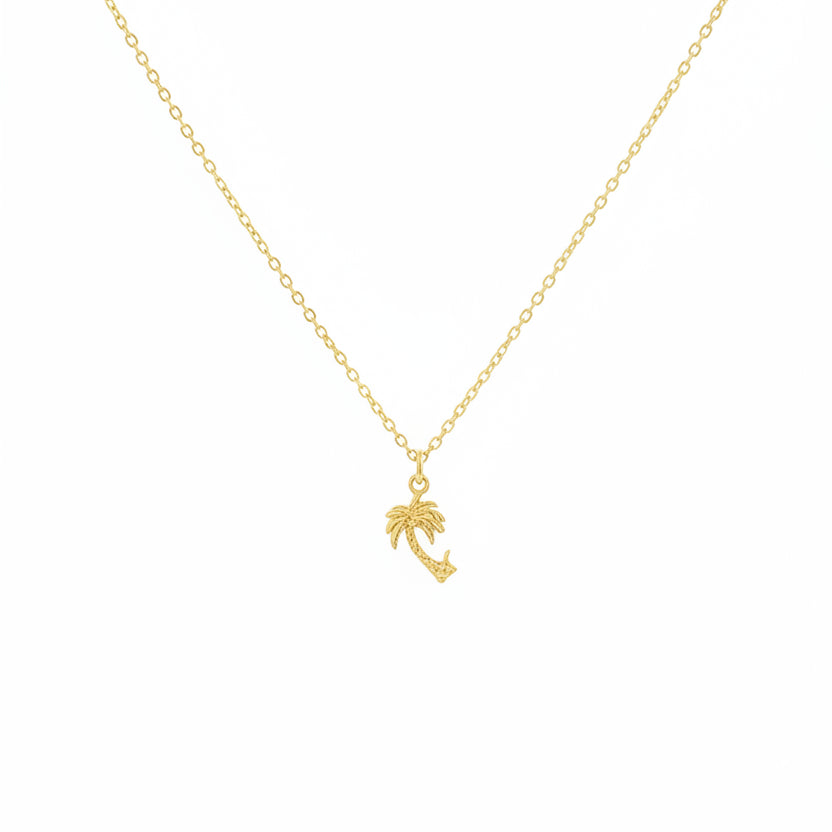 14K Gold Fill Palm Tree Charm Necklace, Handcrafted with love, this 14K gold fill necklace features a delicate palm tree charm