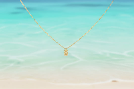 14K Gold Fill Pineapple Charm Necklace, A little tropical vibe with this handmade 14K gold fill charm necklace.