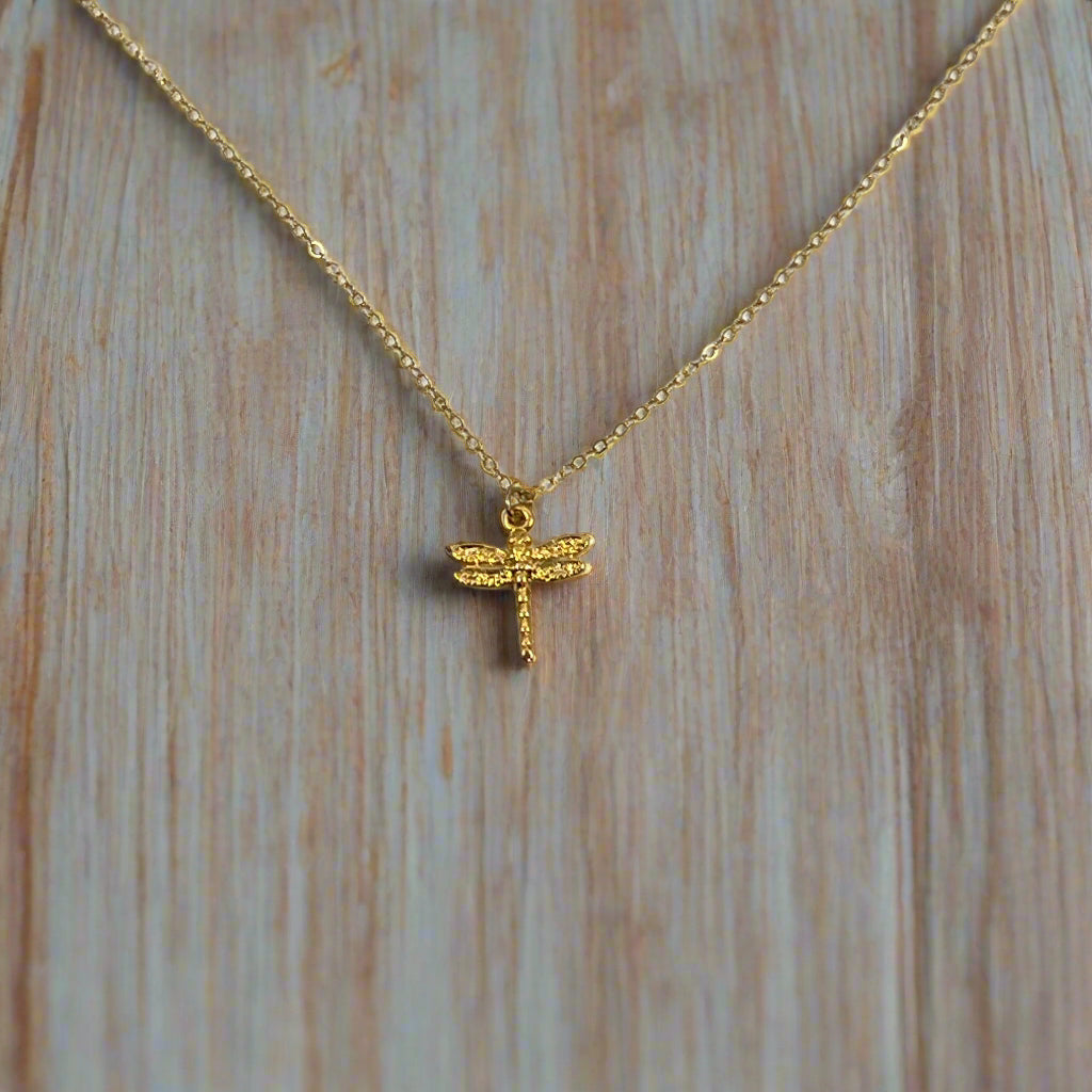 14K Gold Fill Dragonfly Charm Necklace, Elevate your everyday look with this 14K gold fill dragonfly charm necklace.