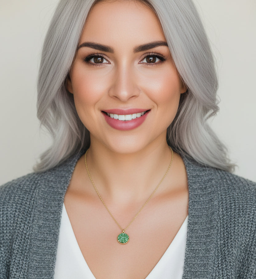 Emerald Green Stardust Charm Necklace