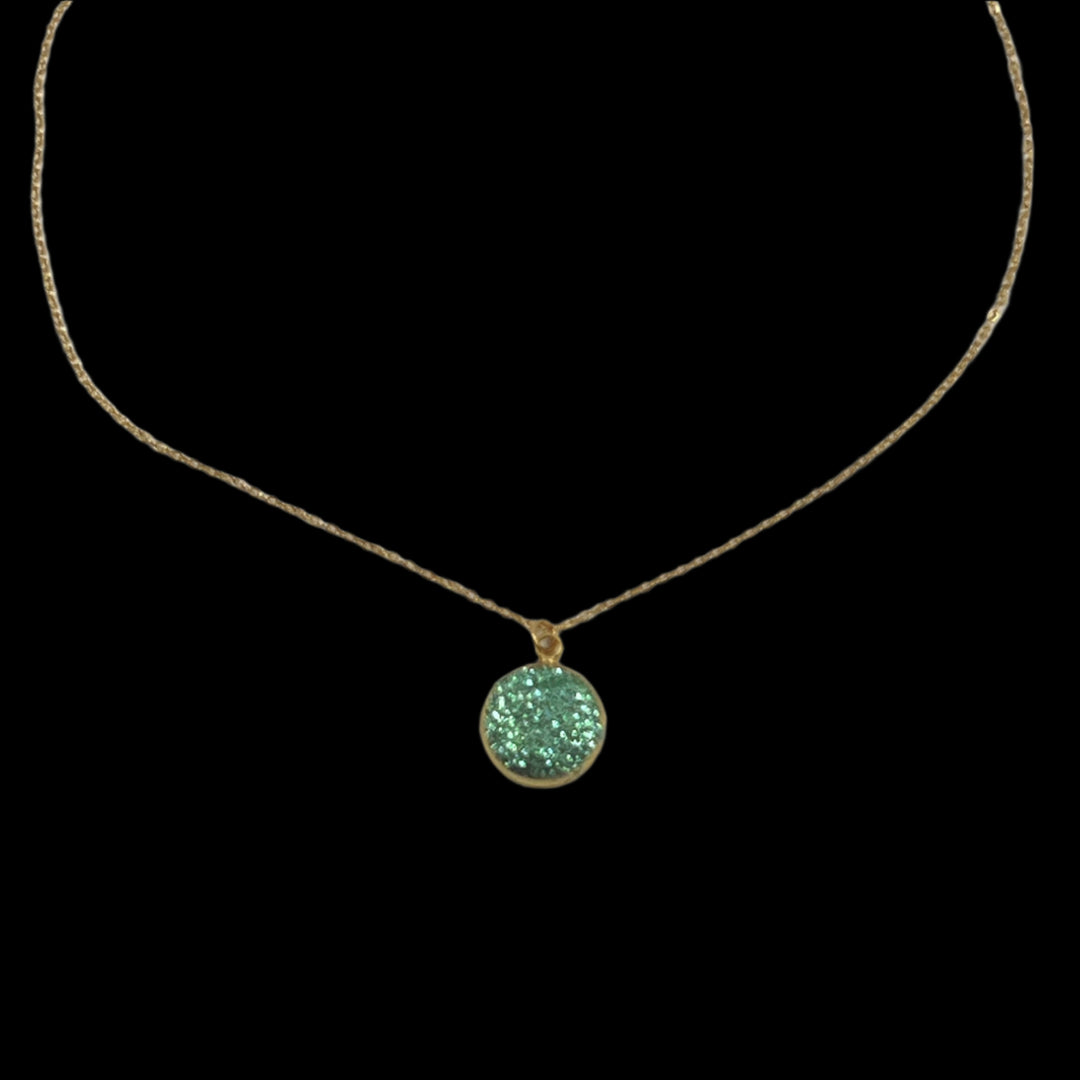 Emerald Green Stardust Charm Necklace