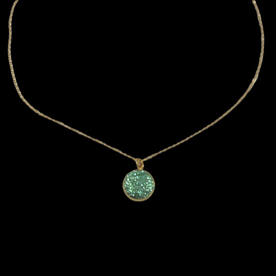 Emerald Green Stardust Charm Necklace