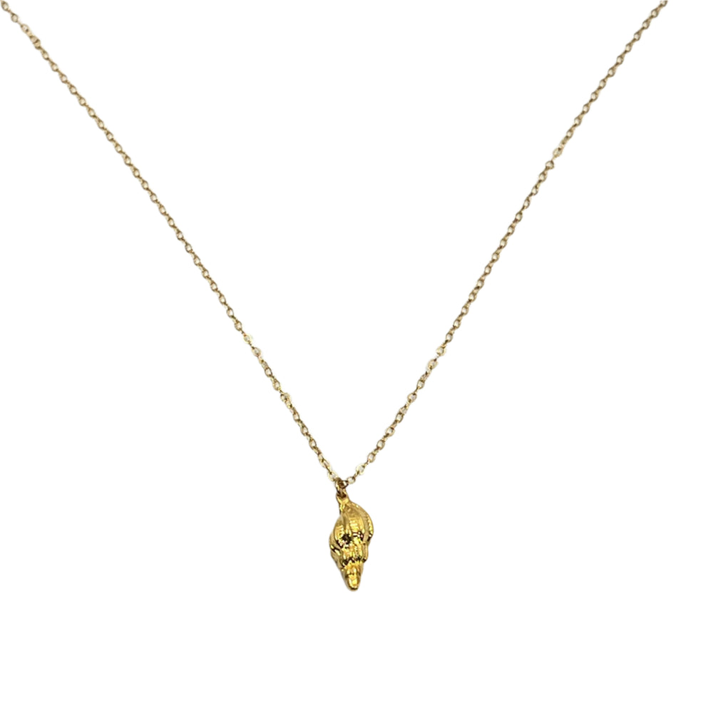 14K Gold Fill Spiral Conch Sea Shell Necklace, Handcrafted with meticulous attention to detail, this 14K gold fill necklace