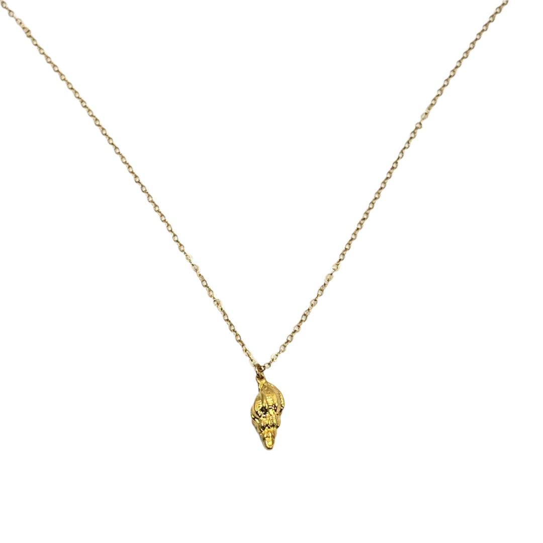 14K Gold Fill Spiral Conch Sea Shell Necklace, Handcrafted with meticulous attention to detail, this 14K gold fill necklace