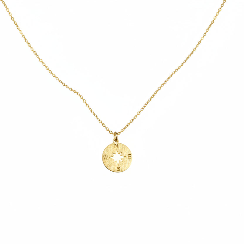 14K Gold Fill Compass Charm Necklace