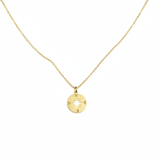 14K Gold Fill Compass Charm Necklace