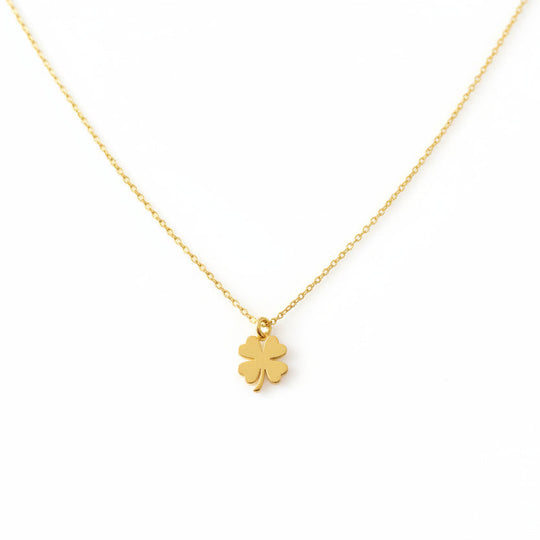 14K Gold Fill Four Leaf Clover Charm Necklace