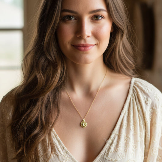 14K Gold Fill Ancient Roman Coin Charm Necklace