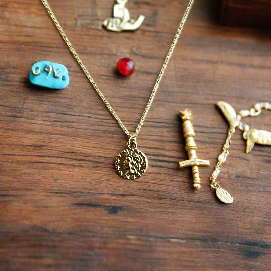 14K Gold Fill Ancient Roman Coin Charm Necklace