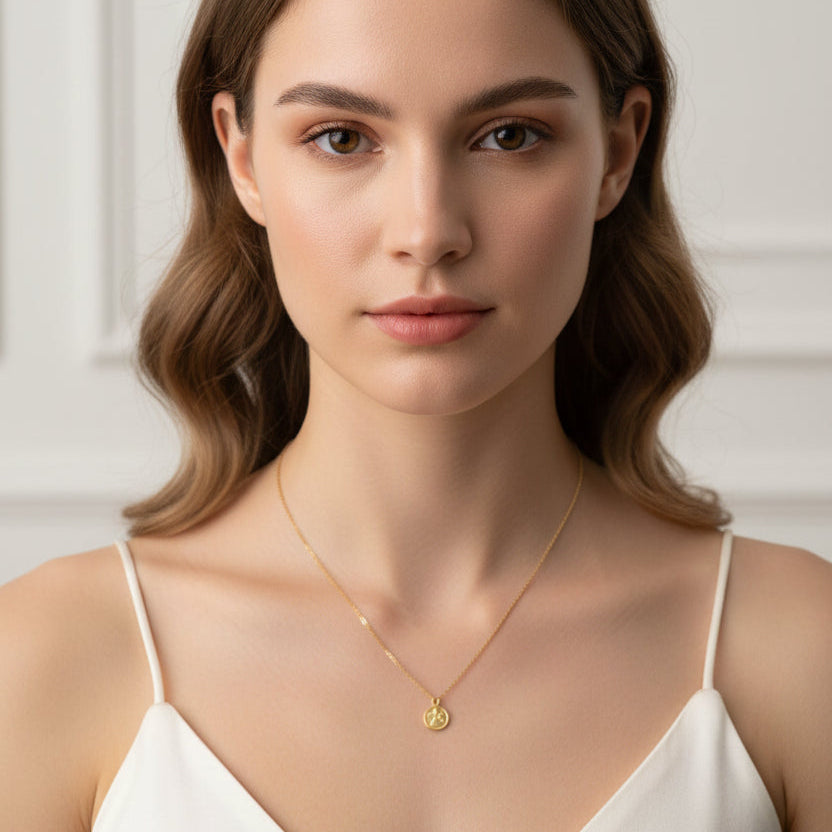 14K Gold Fill Angel Face Medallion Necklace