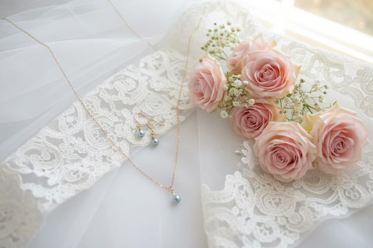 baby blue 6mm pearl necklace and earring Baby Blue Pearl Bridesmaid Gift Necklace Earring Set, Celebrate your bridesmaids in style with this elegant pearl necklace and earring set