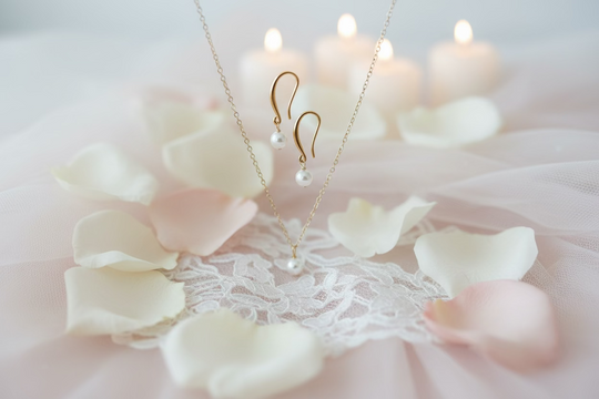 Cream Pearl Bridesmaid Necklace Gift Set, Perfect for bridesmaids and wedding celebrations, this elegant soft cream color pearl necklace and earring set combines timeless beauty with practical design