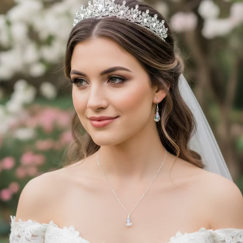 Brides Keepsake Crystal Necklace & Earring Set