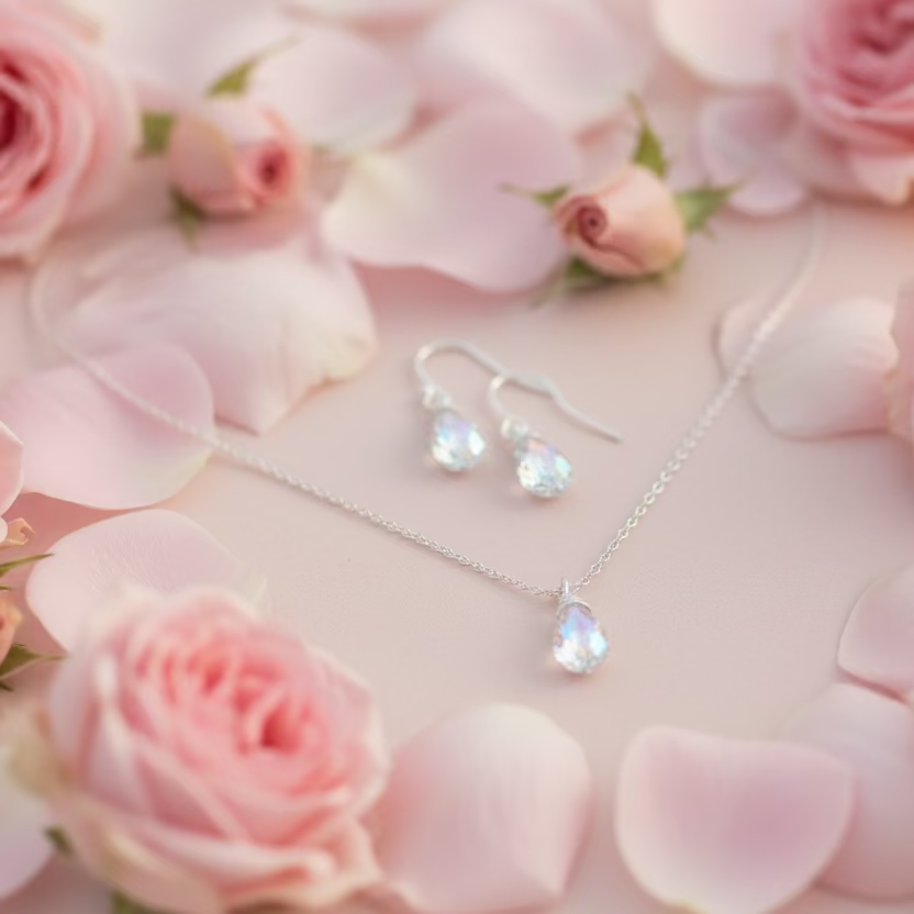 Brides Keepsake Crystal Necklace & Earring Set