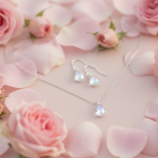 Brides Keepsake Crystal Necklace & Earring Set