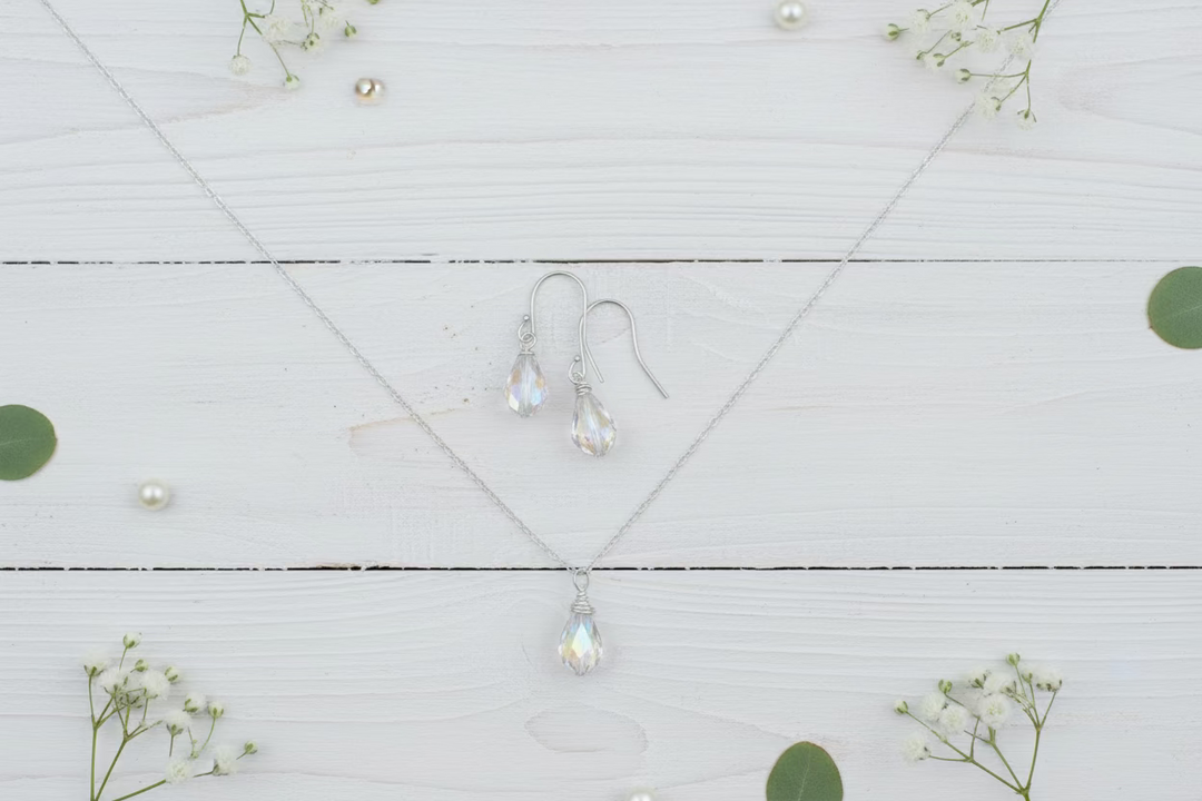 Brides Keepsake Crystal Necklace & Earring Set