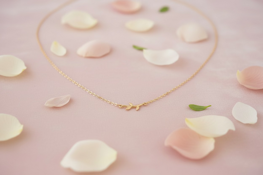 14K Gold Fill Olive Branch Charm Necklace