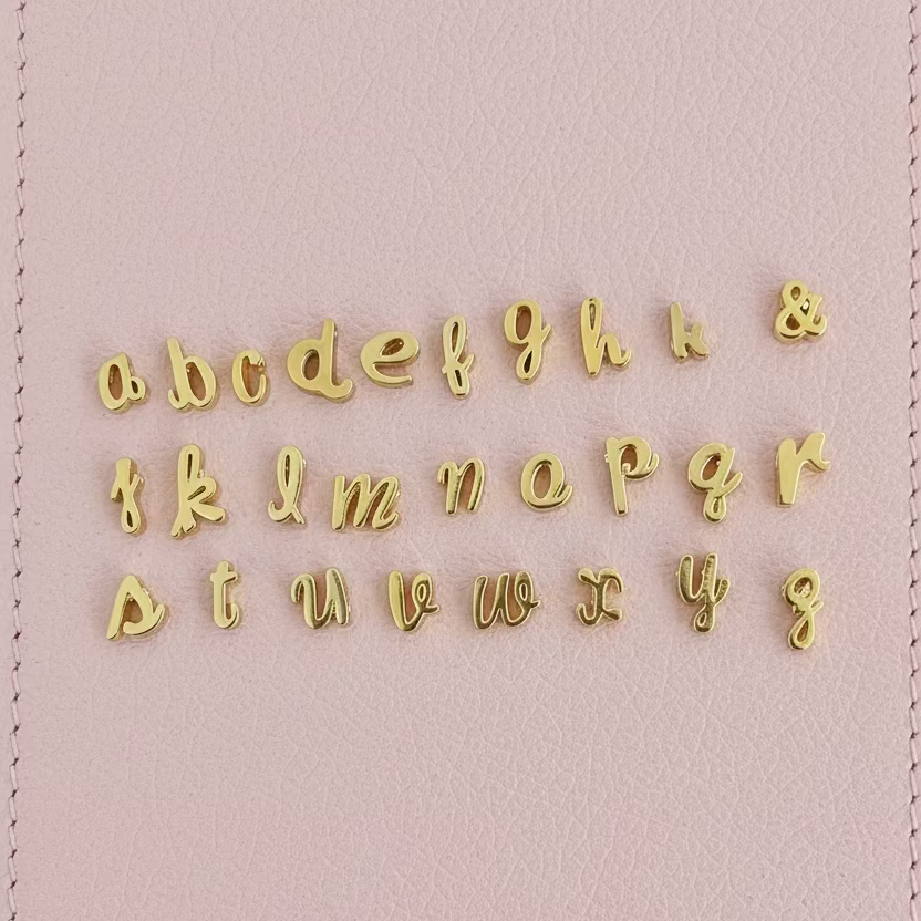 Gold Script Initial Necklace
