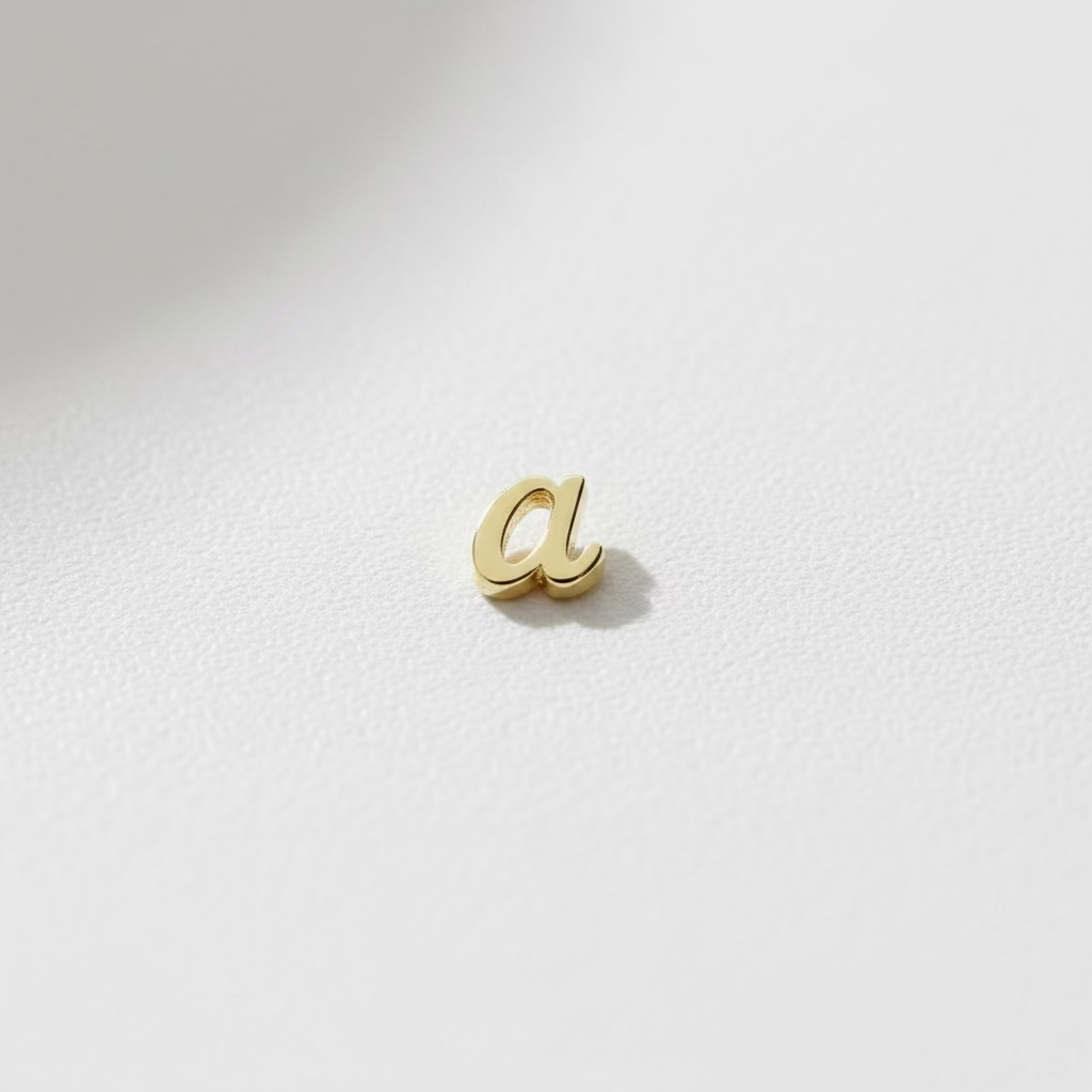 Gold Script Initial Necklace