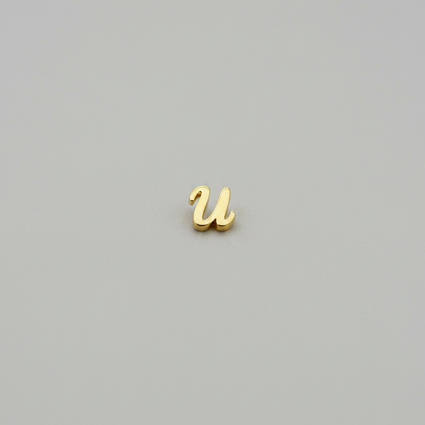Gold Script Initial Necklace