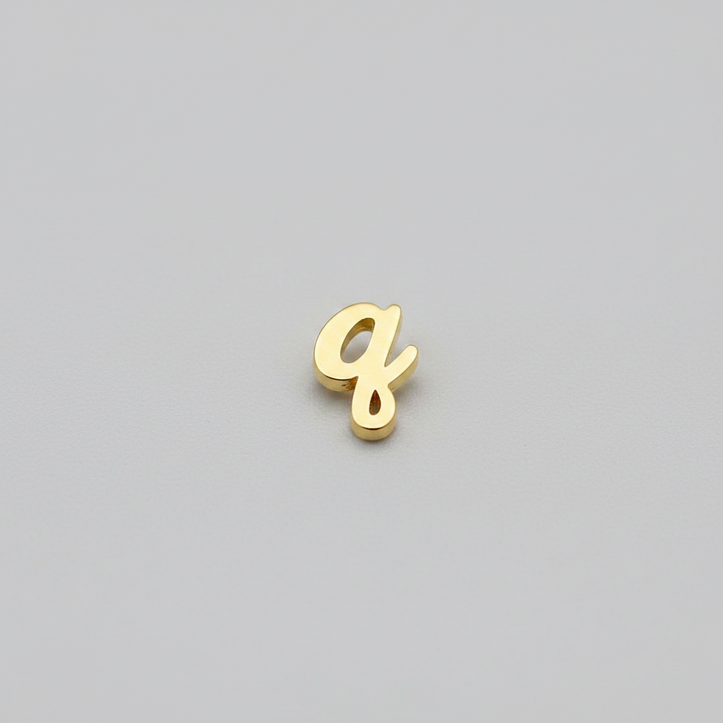 Gold Script Initial Necklace