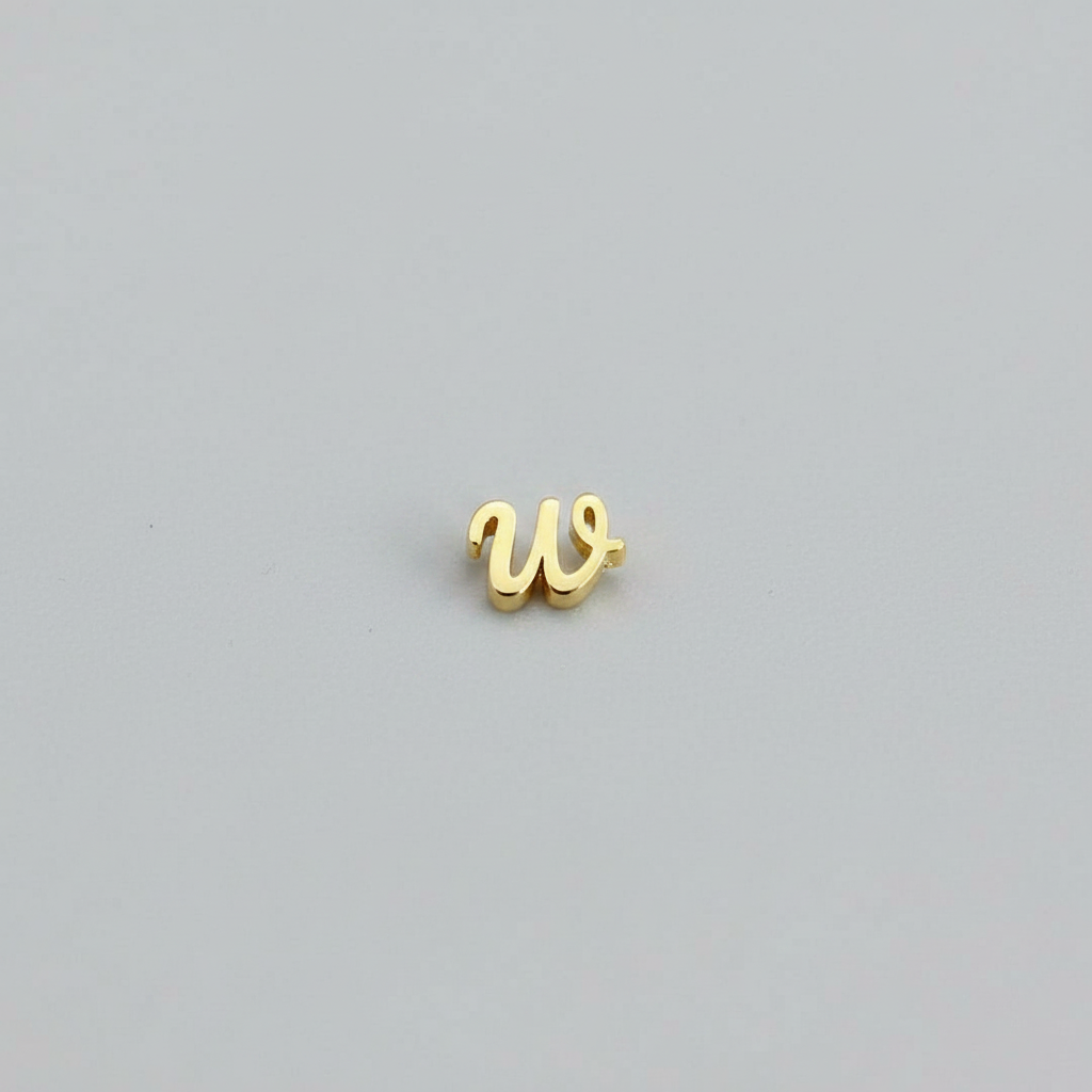 Gold Script Initial Necklace