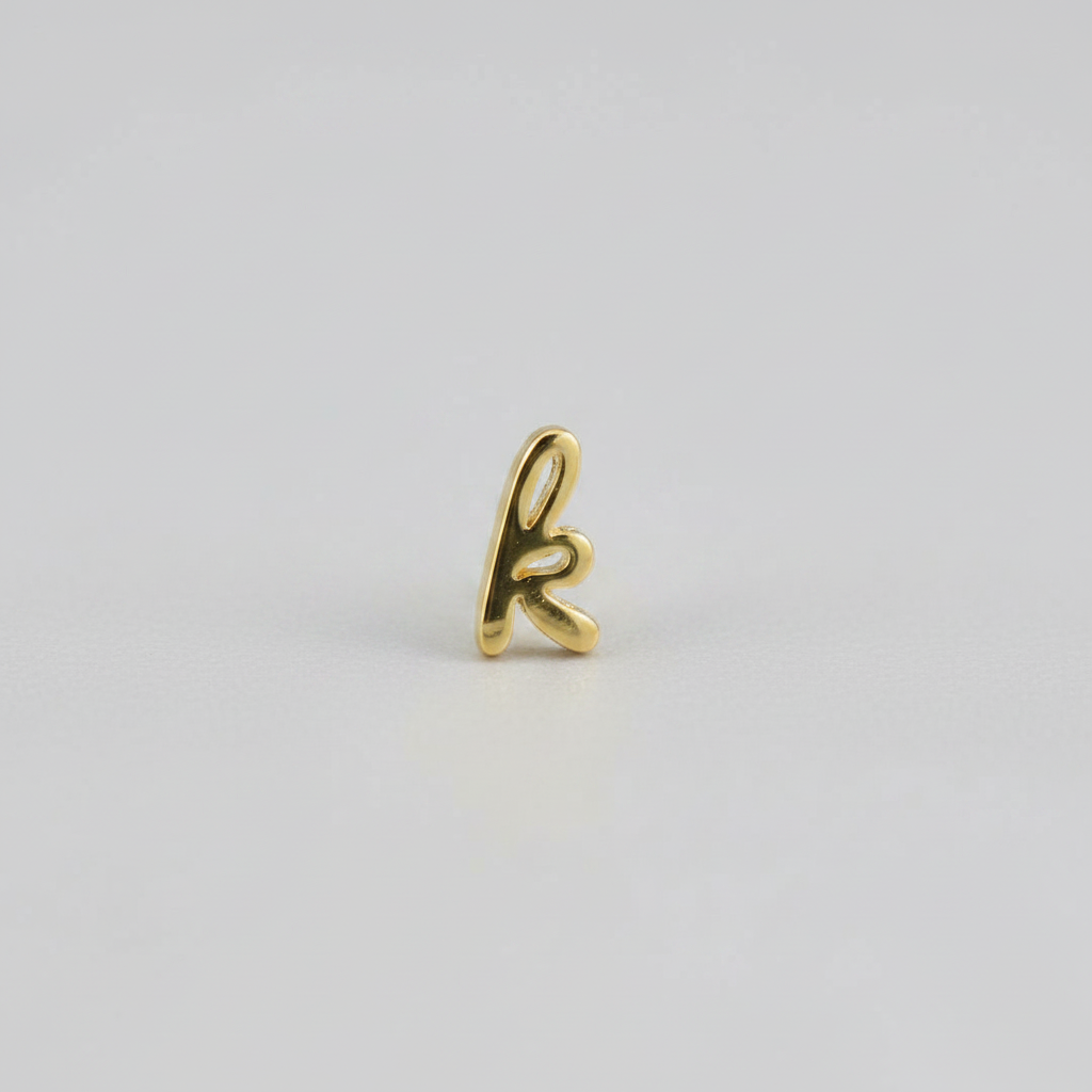 Gold Script Initial Necklace