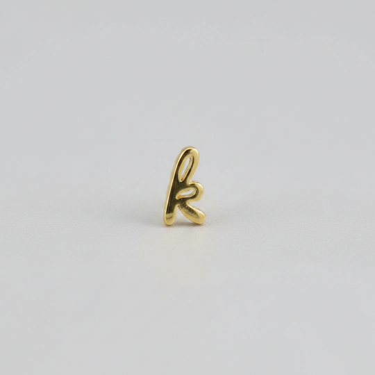Gold Script Initial Necklace