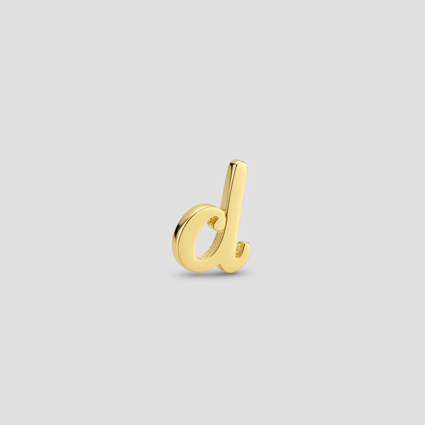 Gold Script Initial Necklace