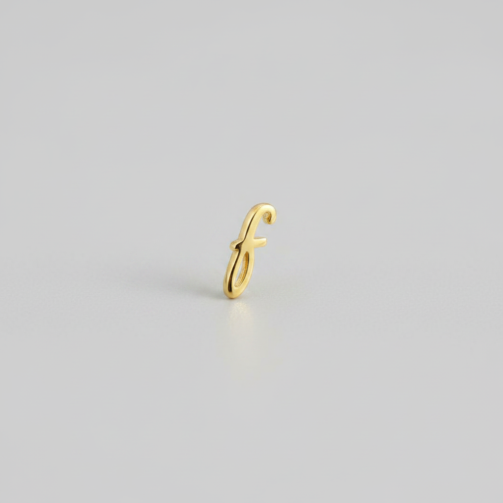 Gold Script Initial Necklace