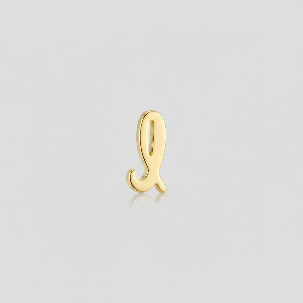 Gold Script Initial Necklace