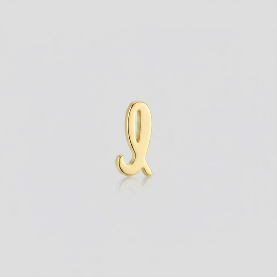 Gold Script Initial Necklace