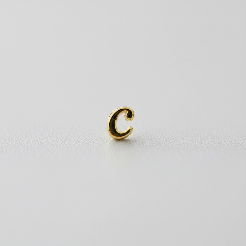 Gold Script Initial Necklace