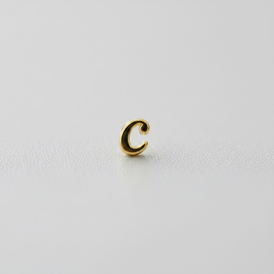 Gold Script Initial Necklace
