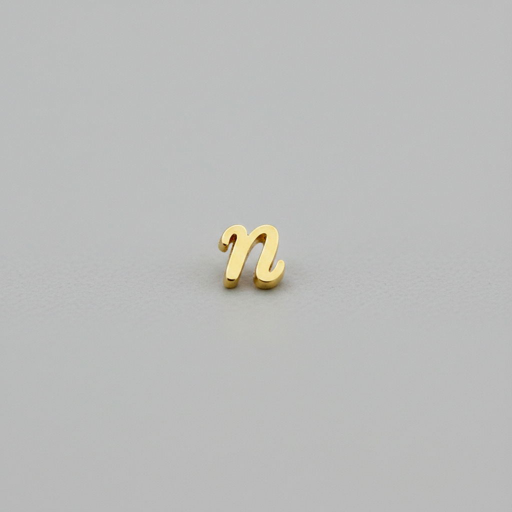 Gold Script Initial Necklace