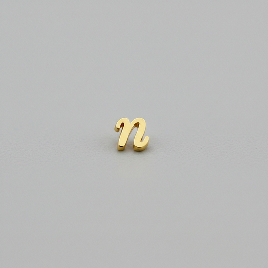 Gold Script Initial Necklace