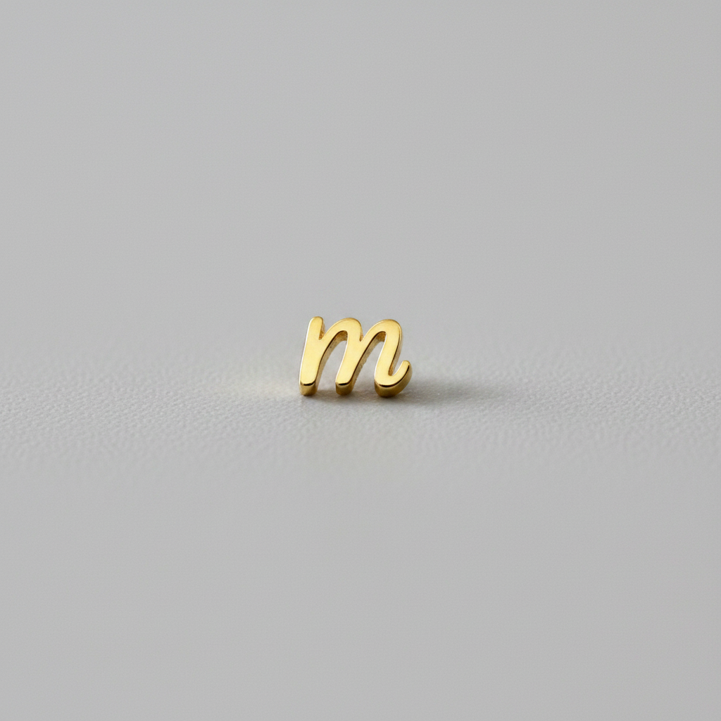 Gold Script Initial Necklace