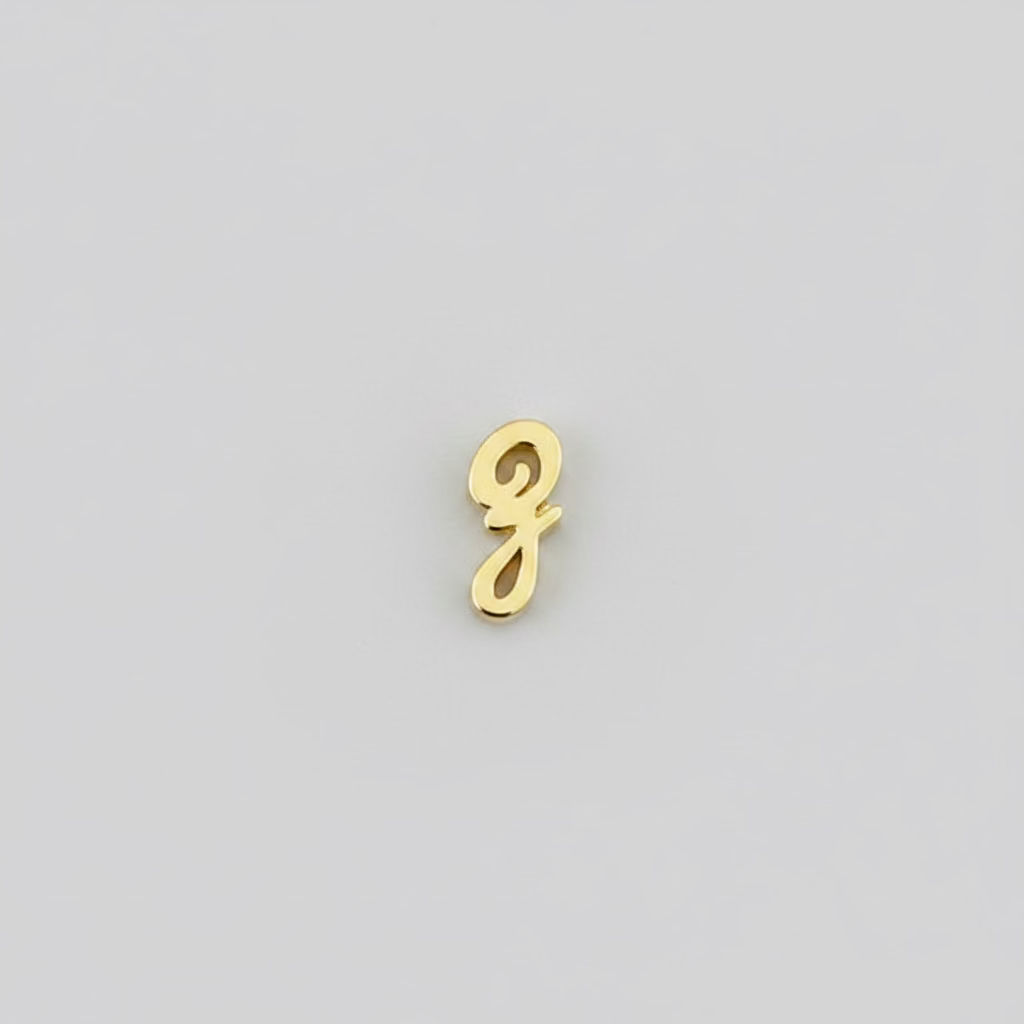 Gold Script Initial Necklace
