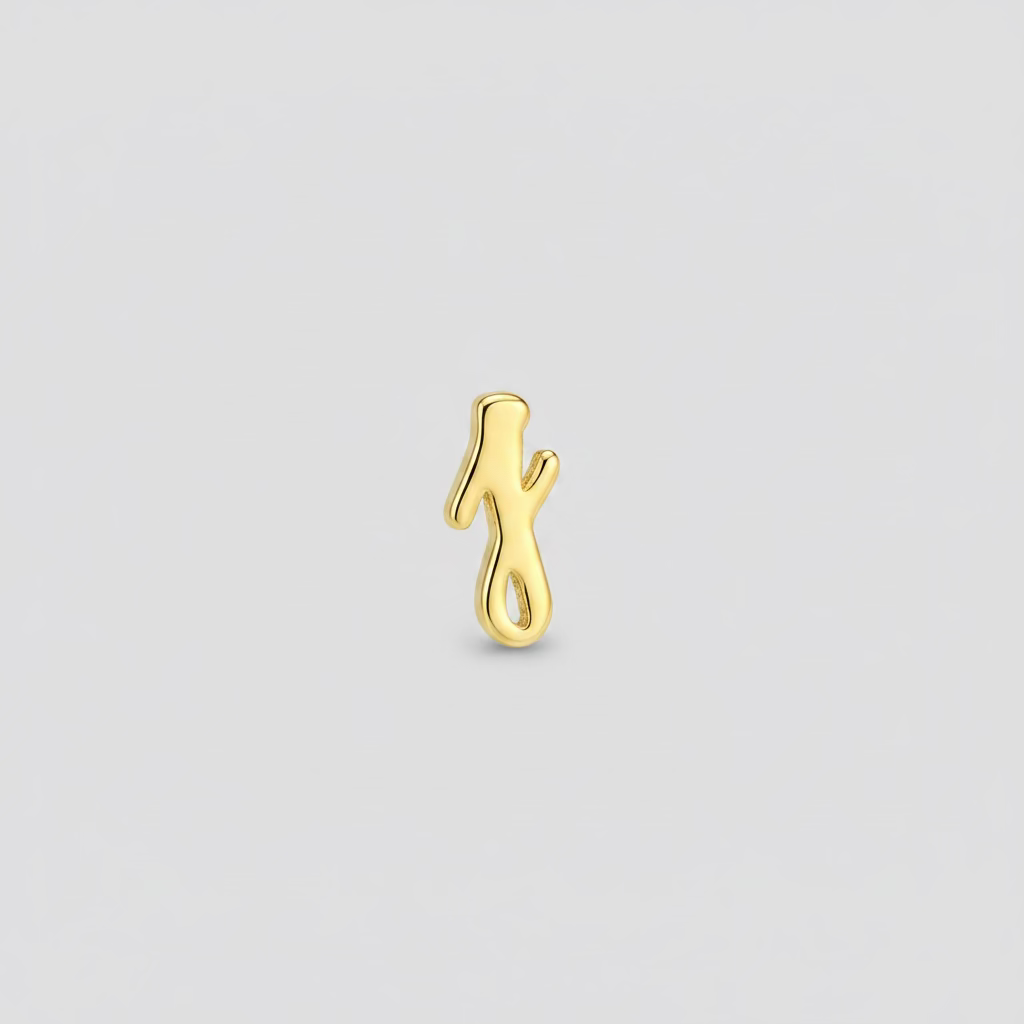 Gold Script Initial Necklace