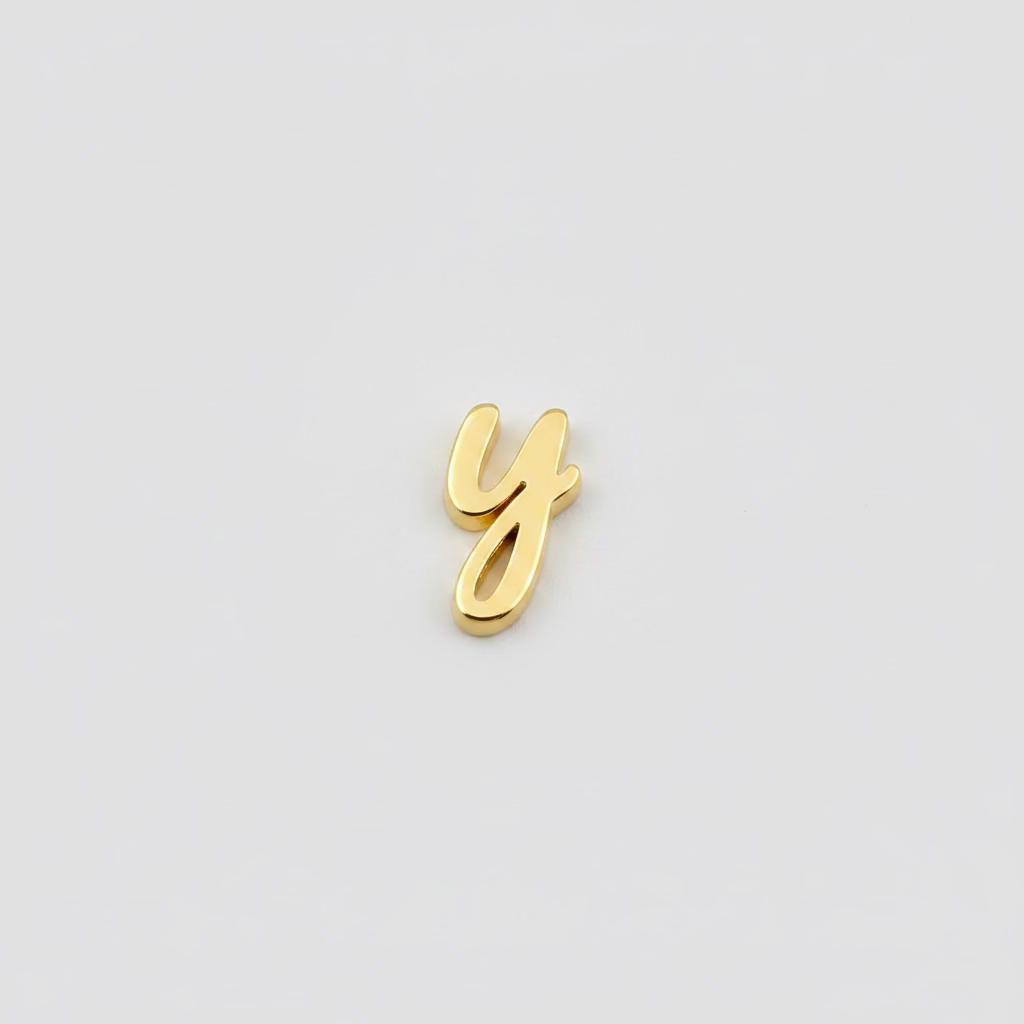 Gold Script Initial Necklace