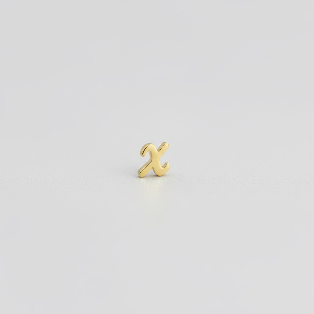 Gold Script Initial Necklace