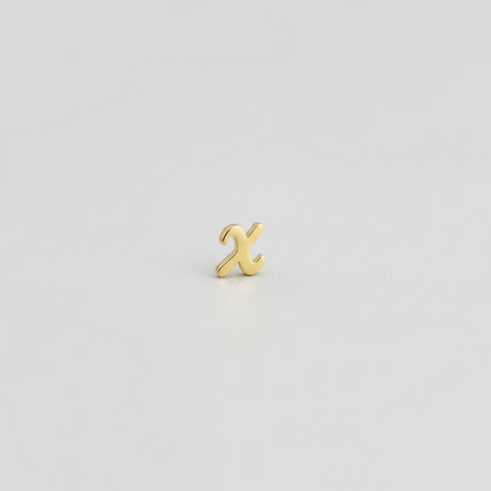Gold Script Initial Necklace
