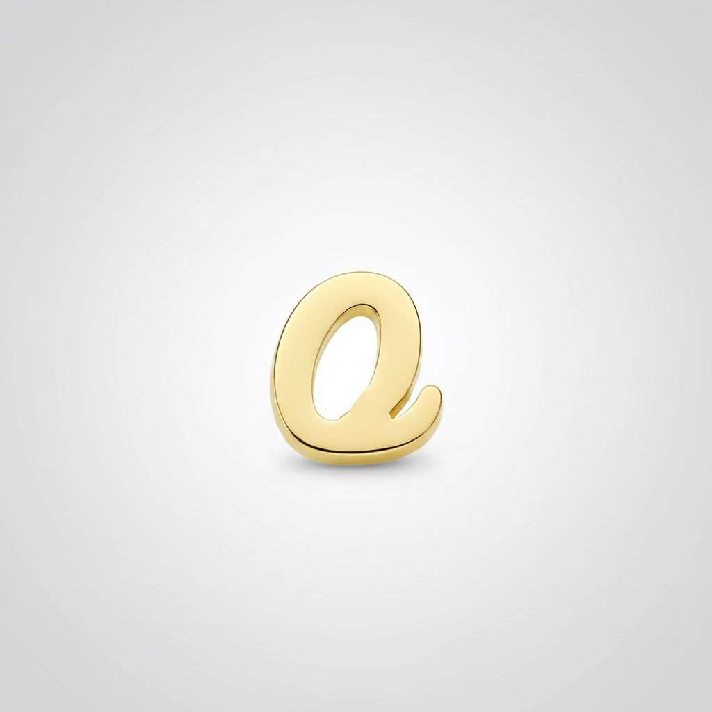 Gold Script Initial Necklace
