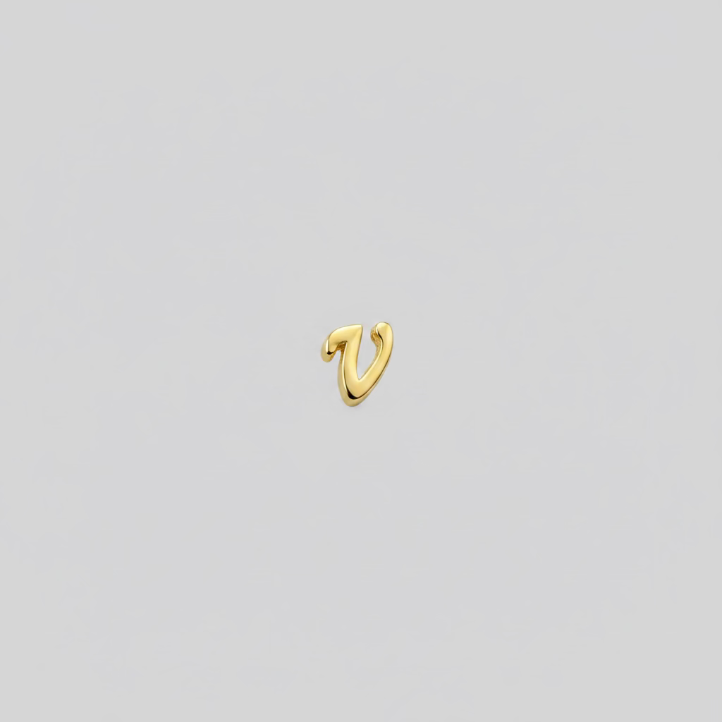 Gold Script Initial Necklace