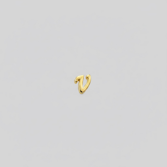 Gold Script Initial Necklace