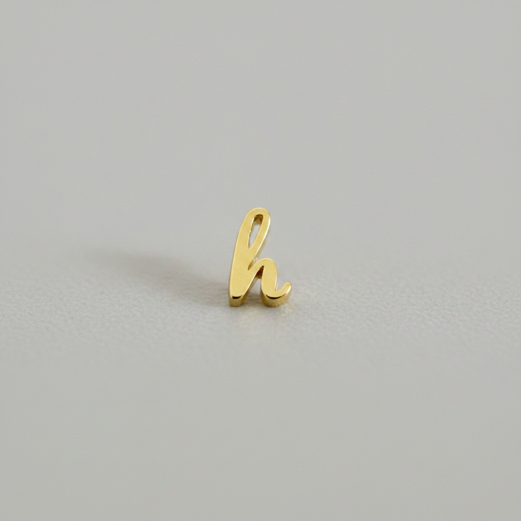 Gold Script Initial Necklace