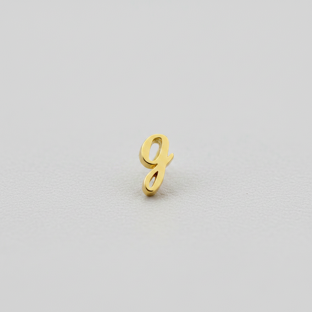 Gold Script Initial Necklace