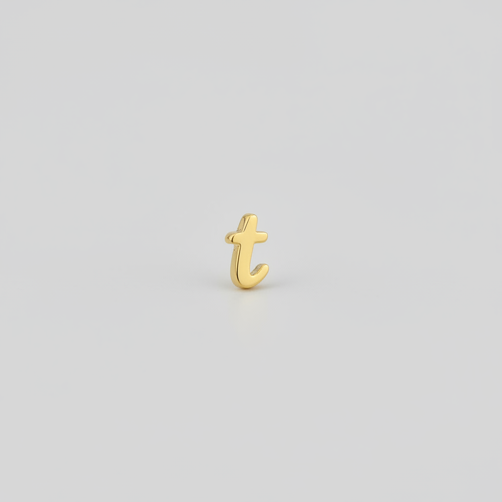 Gold Script Initial Necklace