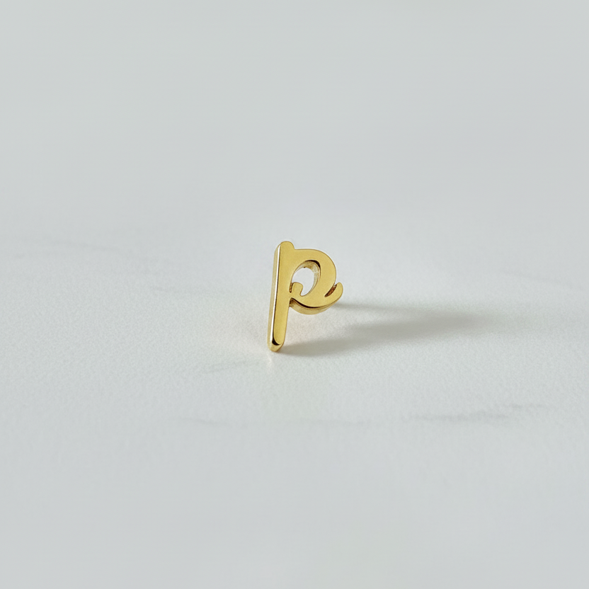 Gold Script Initial Necklace