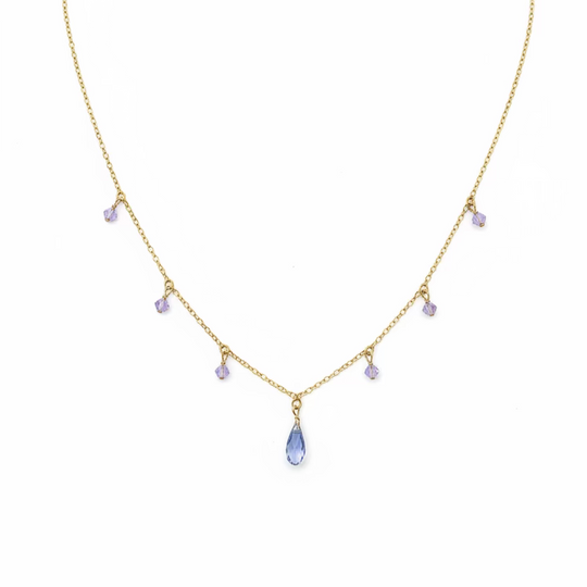 Lavender Crystal Teardrop Necklace